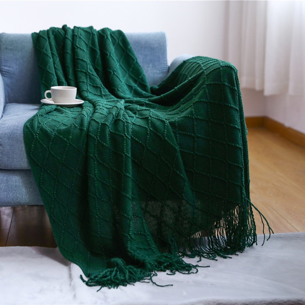 Soft Knitted Throw Blanket That Organized Home