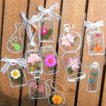 30pcs Transparent Flower Bookmarks