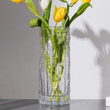 Transparent Cylindrical Glass Vase