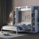 Queen Murphy Bed with Shelves