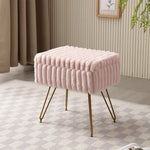 Faux Fur Vanity Stool