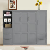 Queen Murphy Bed with Shelves