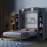 Queen Murphy Bed with Shelves