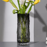 Transparent Cylindrical Glass Vase