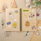 30pcs Transparent Flower Bookmarks