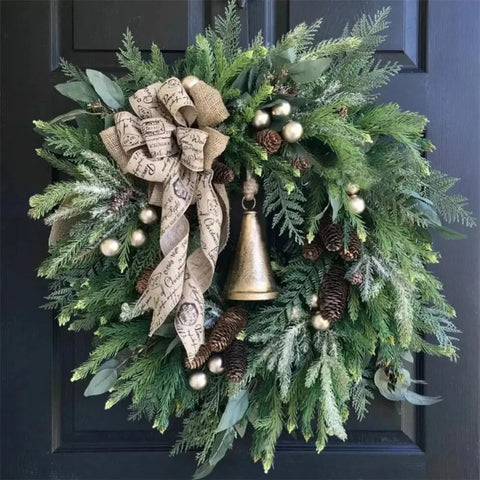 Outdoor Christmas Wreath with Pine Cone