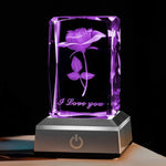 3D Rose Crystal Lamp